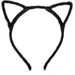Bentita fetite pentru par, model urechi de pisica, neagra