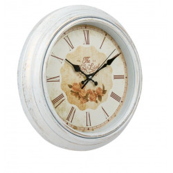 Ceas de perete vintage, rotund, alb/auriu, Ø30 cm