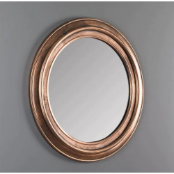 Oglinda rotunda cu aspect vintage, bronz, Ø55x4 cm